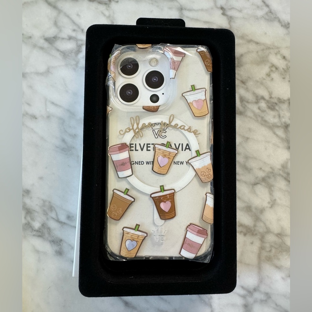NIB iPhone 15 Pro Velvet Caviar Coffee First Clear Case